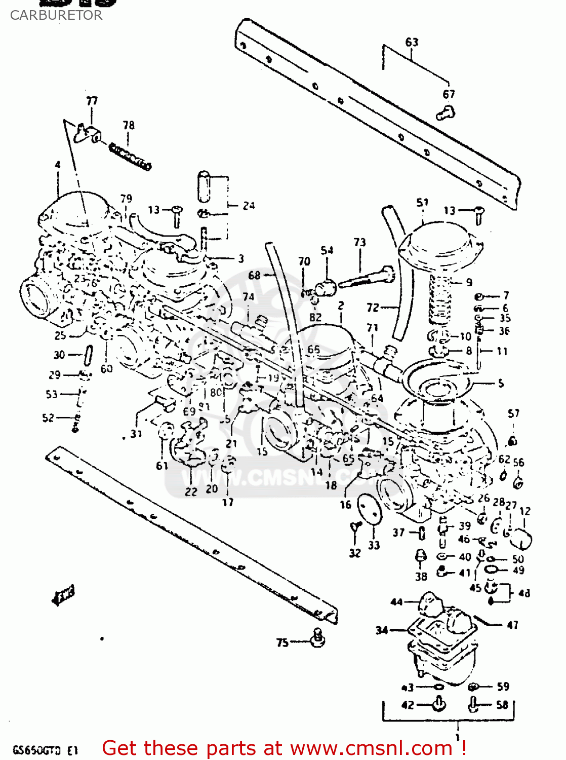 CARBURETOR GS650GT 1983 (D) (E01 E02 E04 E06)