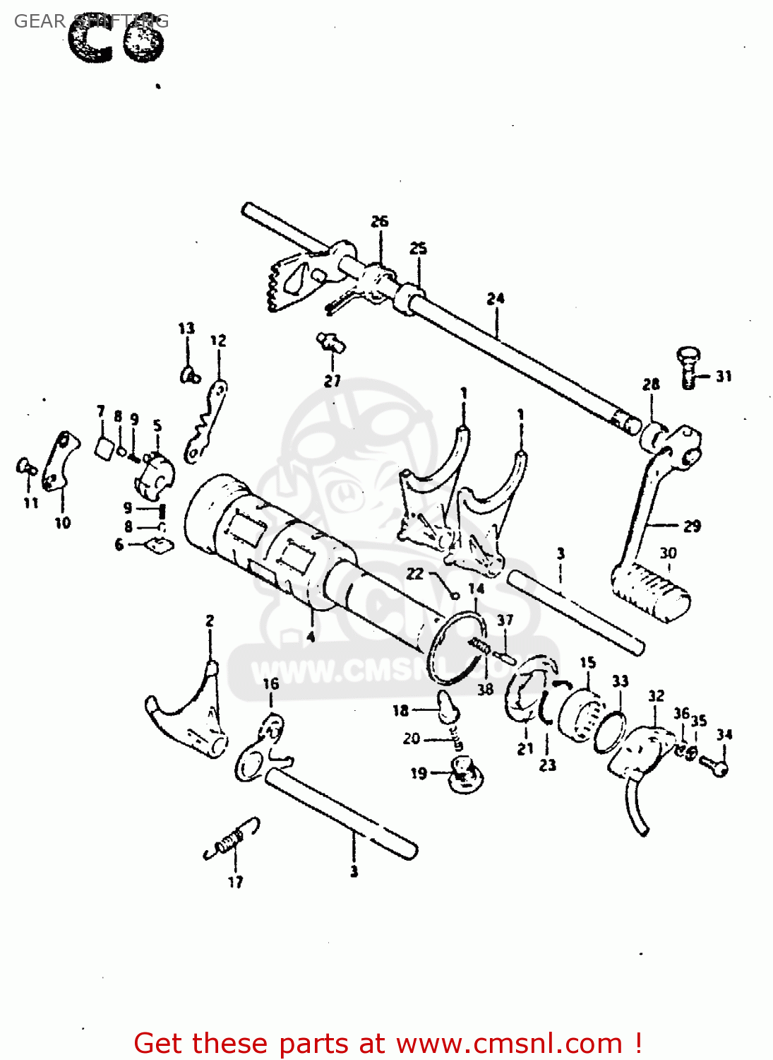 GEAR SHIFTING GS650GT 1983 (D) (E01 E02 E04 E06)