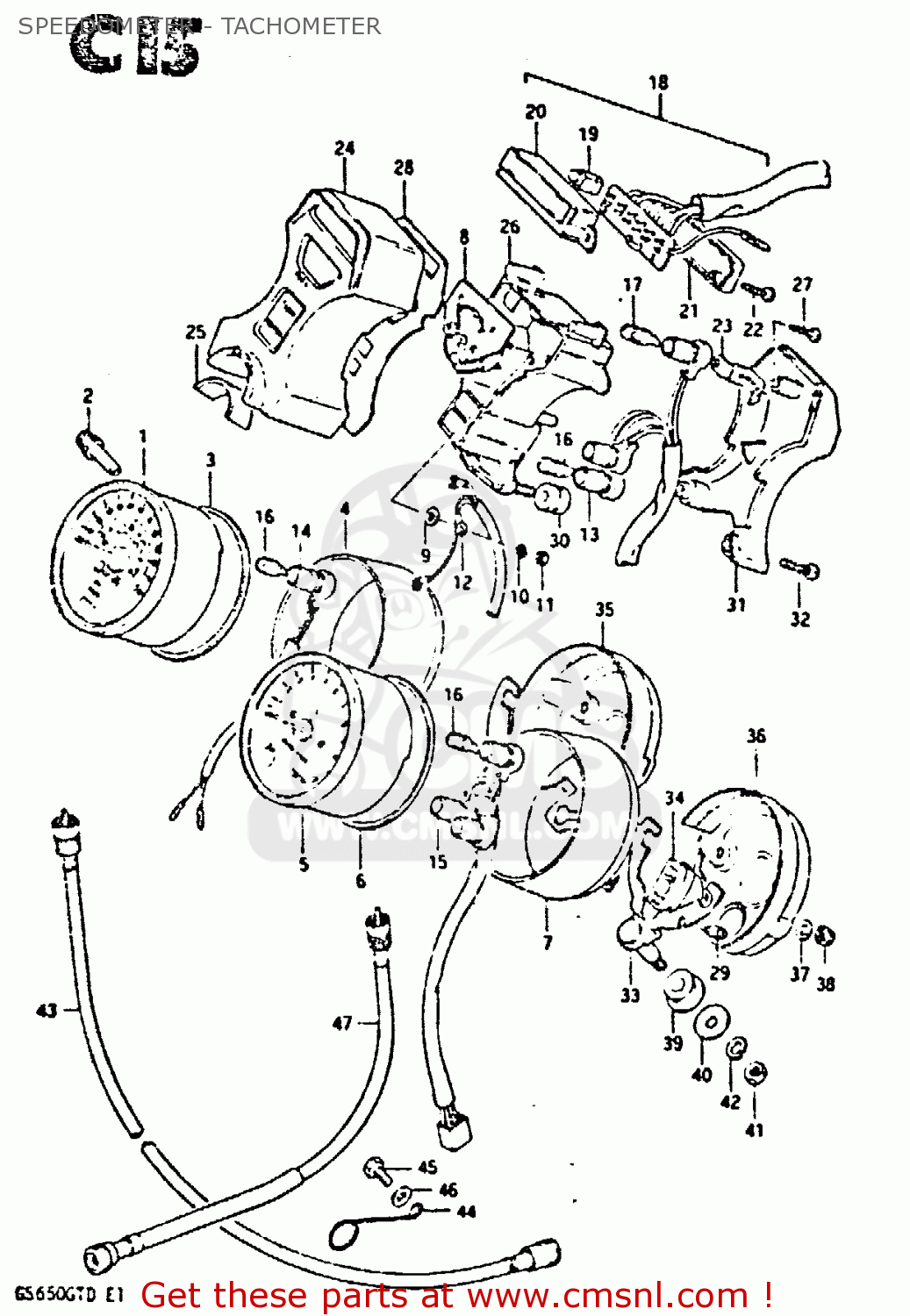 SPEEDOMETER - TACHOMETER GS650GT 1983 (D) (E01 E02 E04 E06)