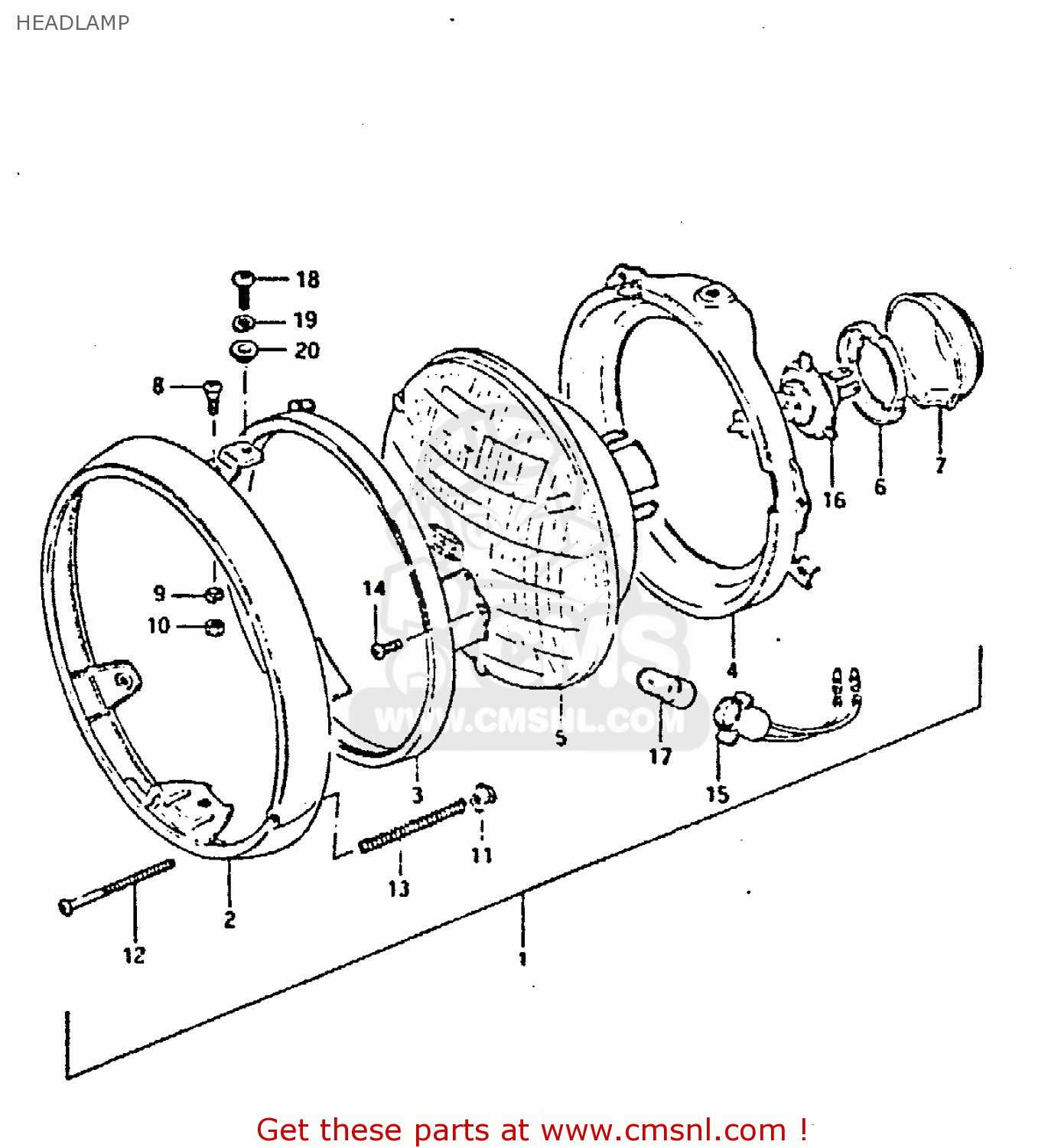 HEADLAMP GS650GT 1983 (D) (E01 E02 E04 E06)