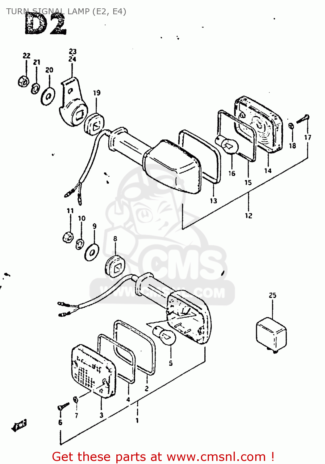 TURN SIGNAL LAMP (E2, E4) GS650GT 1983 (D) (E01 E02 E04 E06)