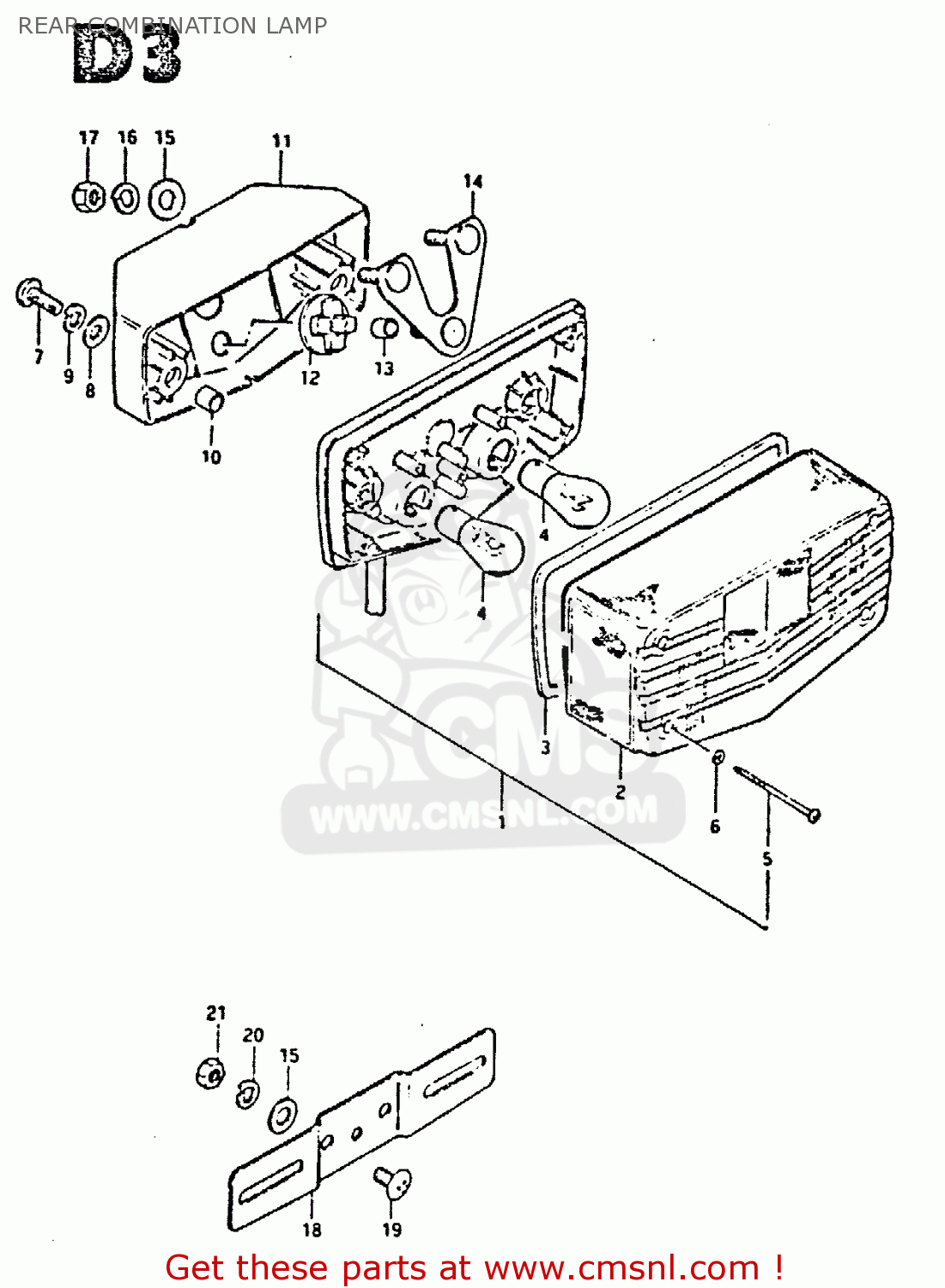 REAR COMBINATION LAMP GS650GT 1983 (D) (E01 E02 E04 E06)