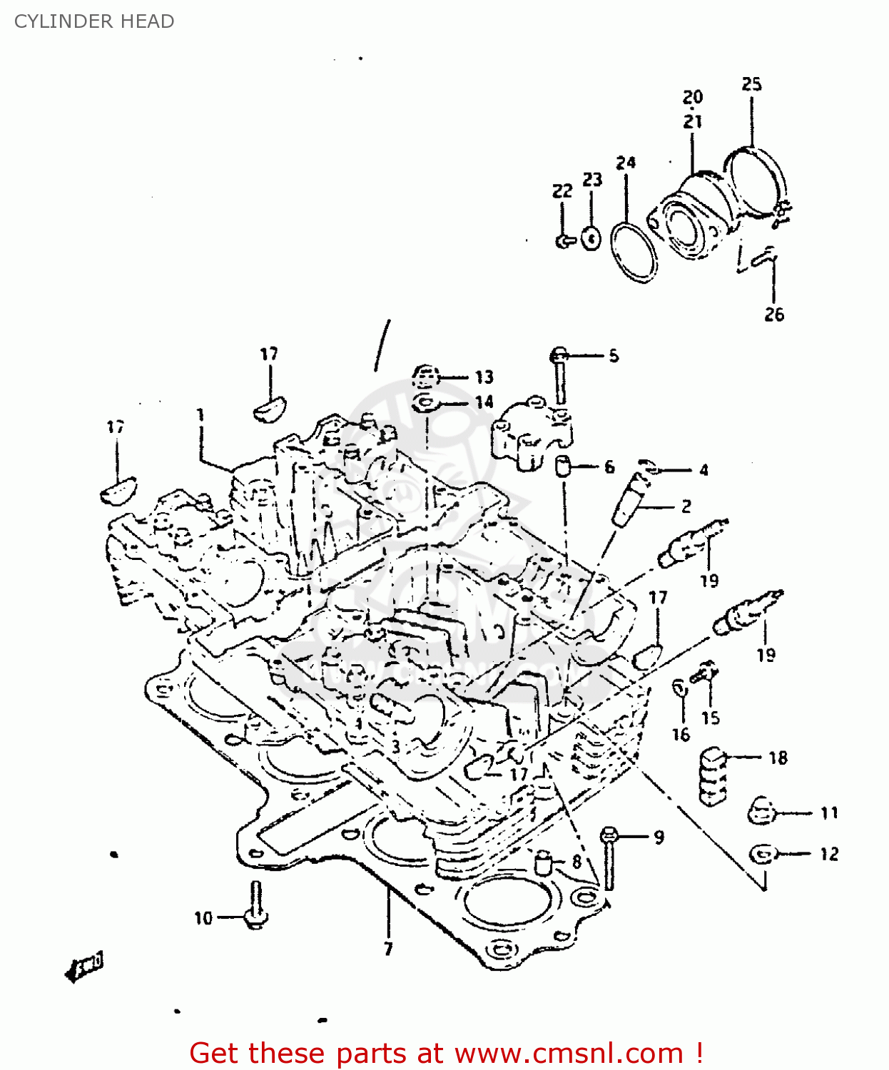 CYLINDER HEAD GS650GT 1983 (D) (E01 E02 E04 E06)