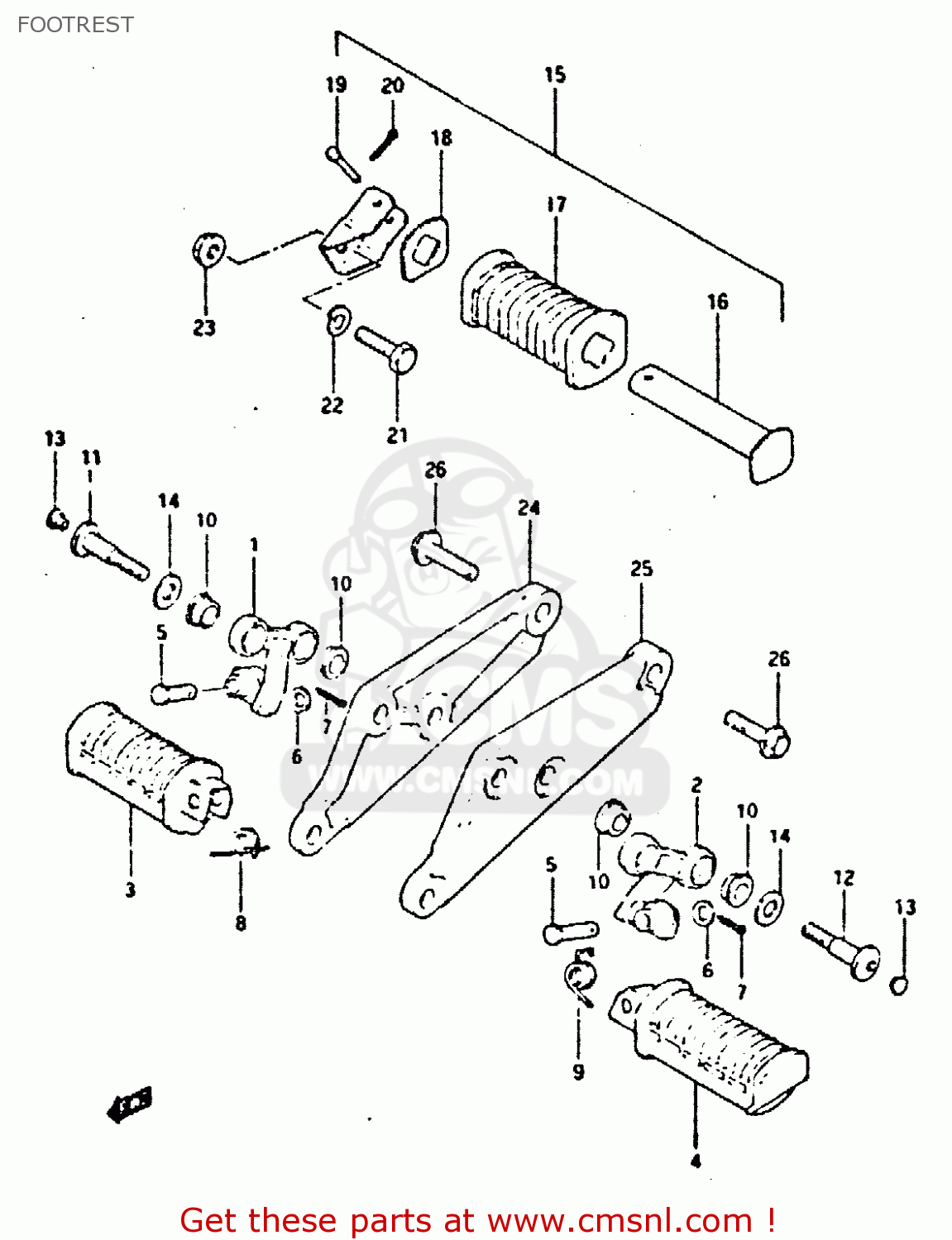 FOOTREST GS650GT 1983 (D) (E01 E02 E04 E06)