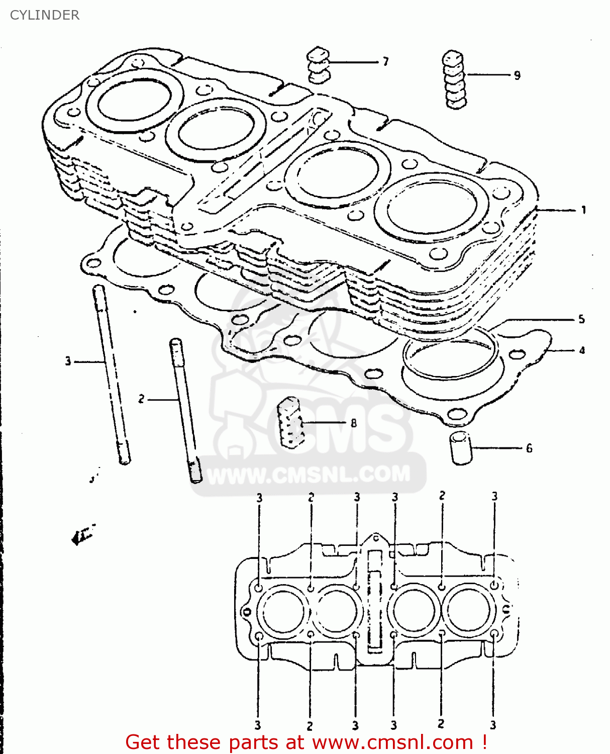 CYLINDER GS650GT 1983 (D) (E01 E02 E04 E06)