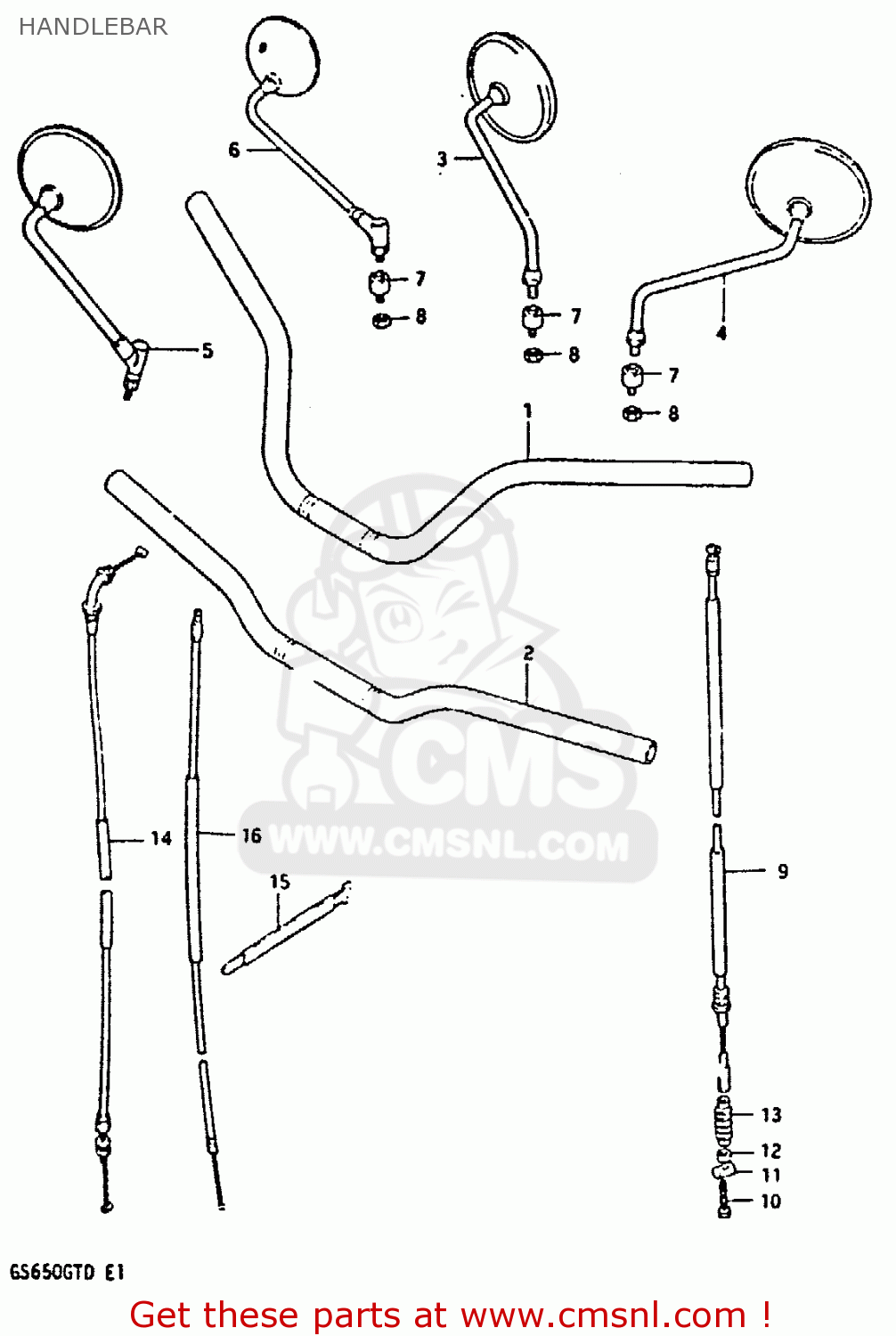 HANDLEBAR GS650GT 1983 (D) (E01 E02 E04 E06)