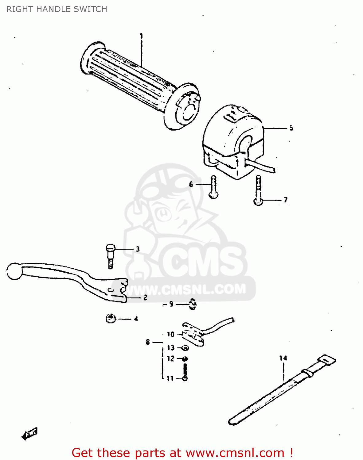 RIGHT HANDLE SWITCH GS650GT 1983 (D) (E01 E02 E04 E06)