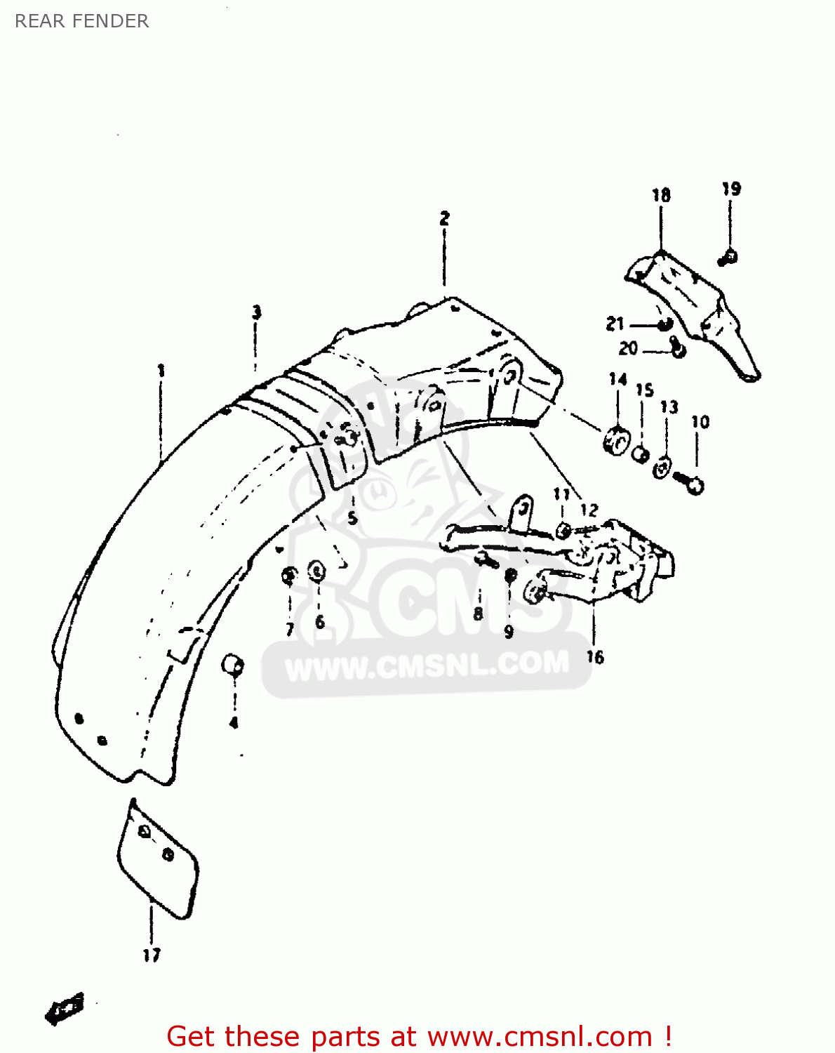 REAR FENDER GS650GT 1983 (D) (E01 E02 E04 E06)