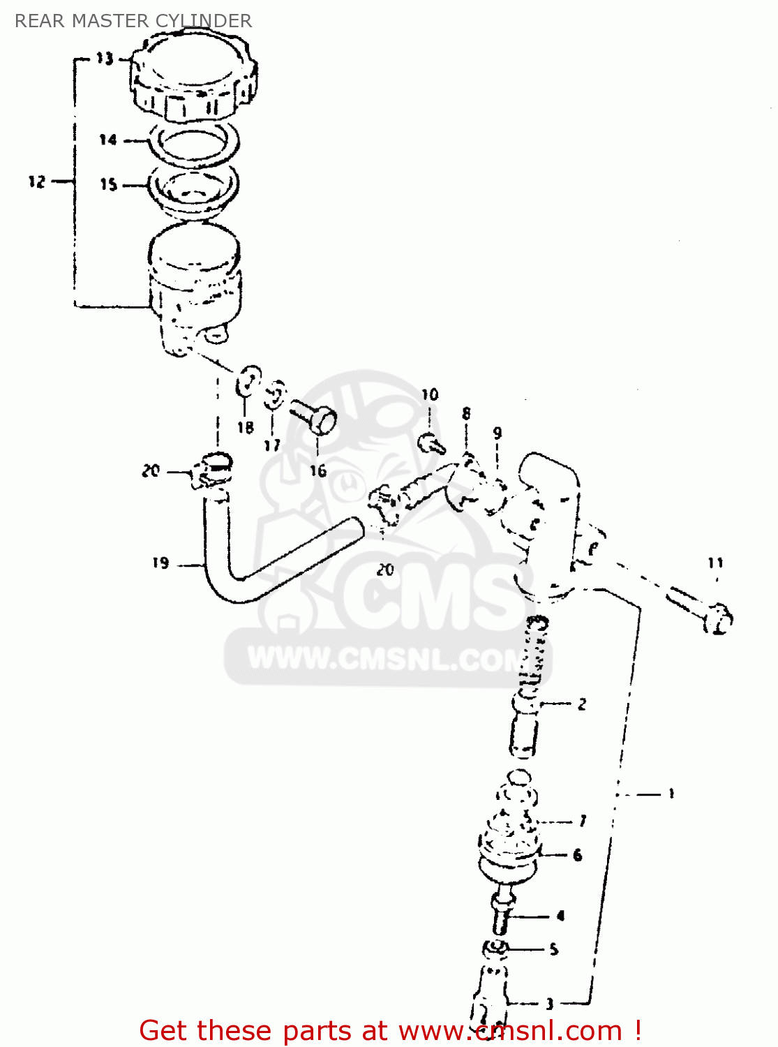 REAR MASTER CYLINDER GS650GT 1983 (D) (E01 E02 E04 E06)