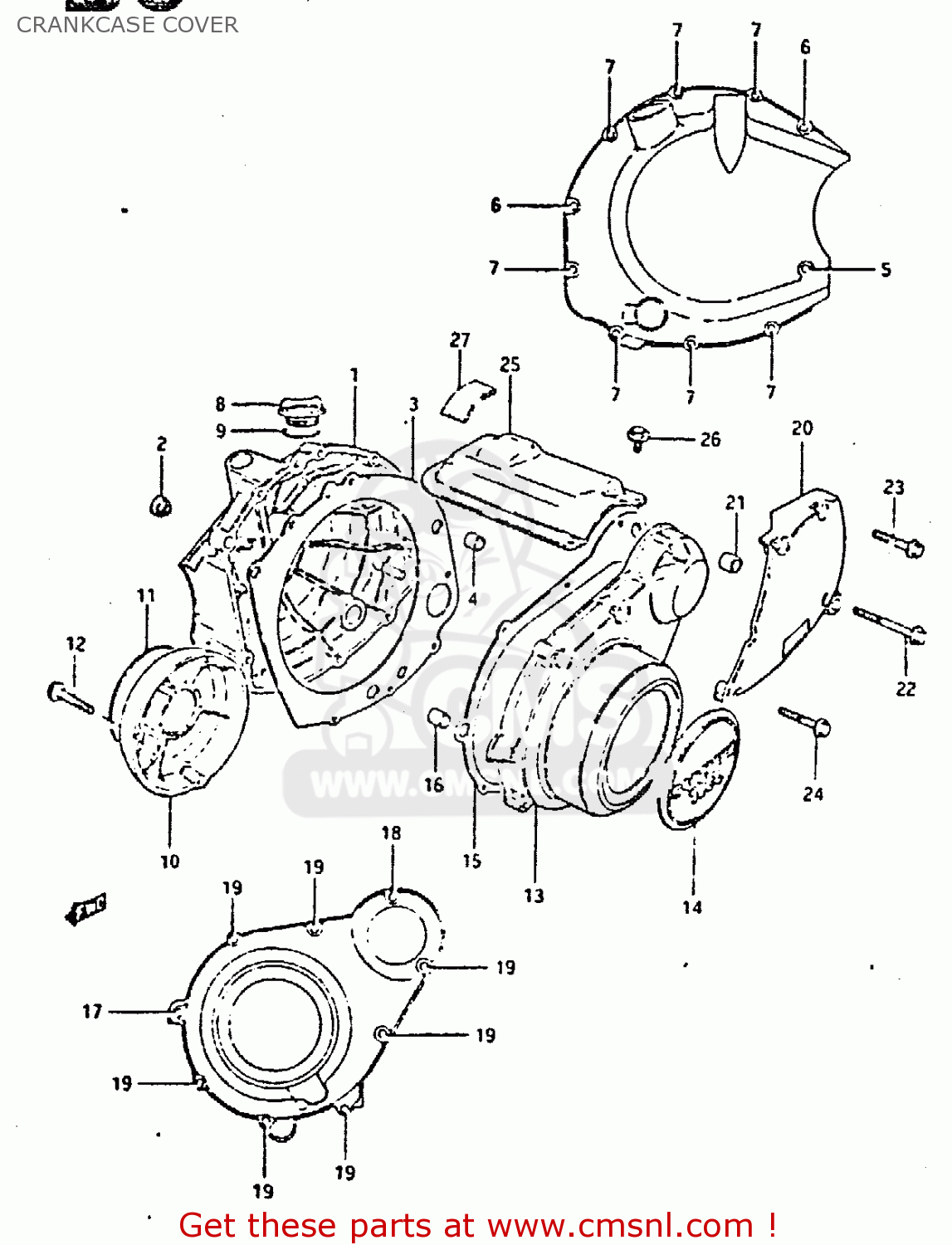 CRANKCASE COVER GS650GT 1983 (D) (E01 E02 E04 E06)