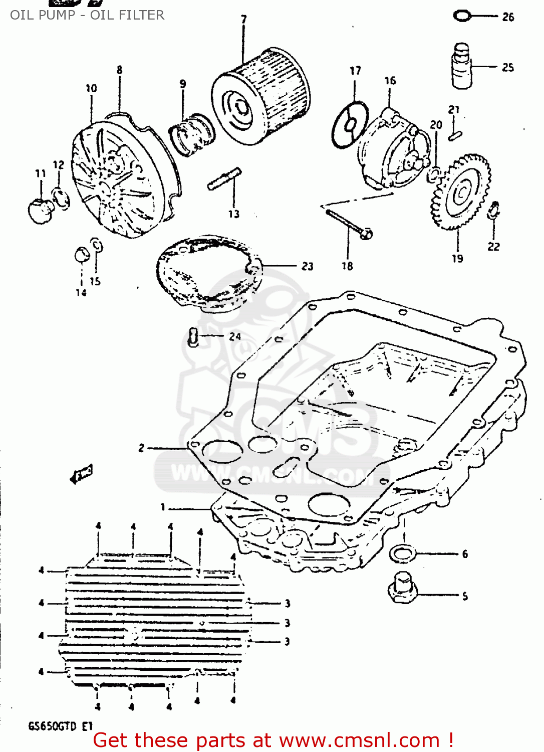 OIL PUMP - OIL FILTER GS650GT 1983 (D) (E01 E02 E04 E06)