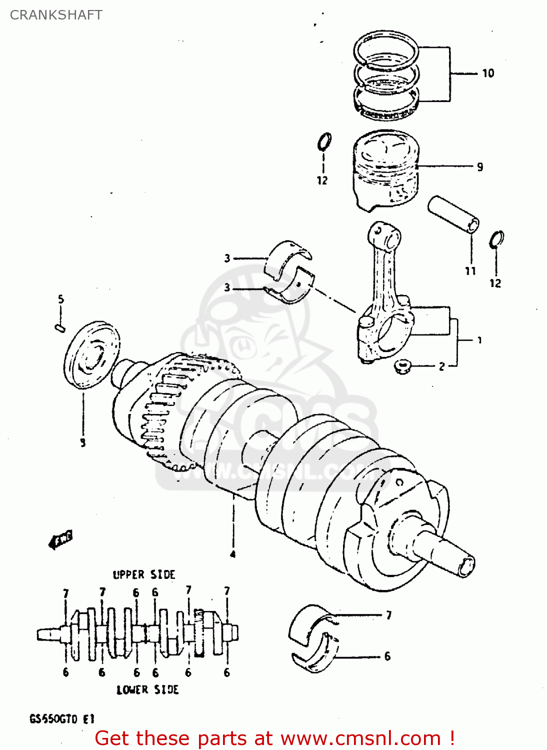 CRANKSHAFT GS650GT 1983 (D) (E01 E02 E04 E06)