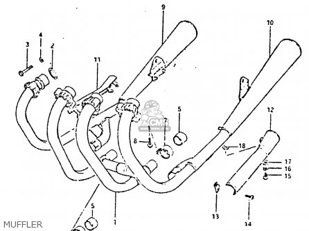 MUFFLER - GS650GT 1983 (D) (E01 E02 E04 E06)