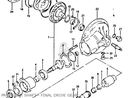 PROPELLER SHAFT - FINAL DRIVE GEAR - GS650GT 1983 (D) (E01 E02 E04 E06)