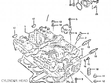 CYLINDER HEAD - GS650GT 1983 (D) (E01 E02 E04 E06)