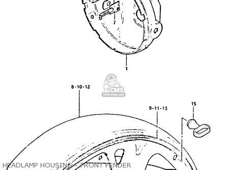 HEADLAMP HOUSING - FRONT FENDER - GS650GT 1983 (D) (E01 E02 E04 E06)