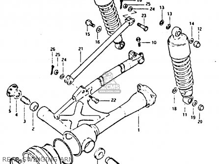 REAR SWINGING ARM - GS650GT 1983 (D) (E01 E02 E04 E06)