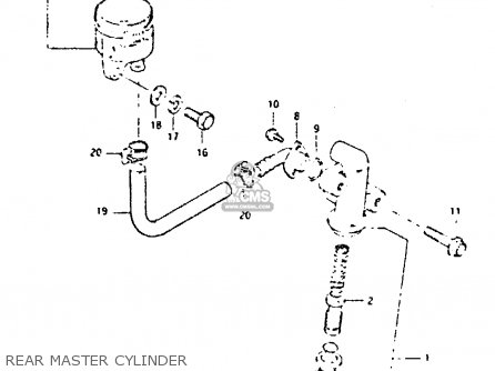 REAR MASTER CYLINDER - GS650GT 1983 (D) (E01 E02 E04 E06)