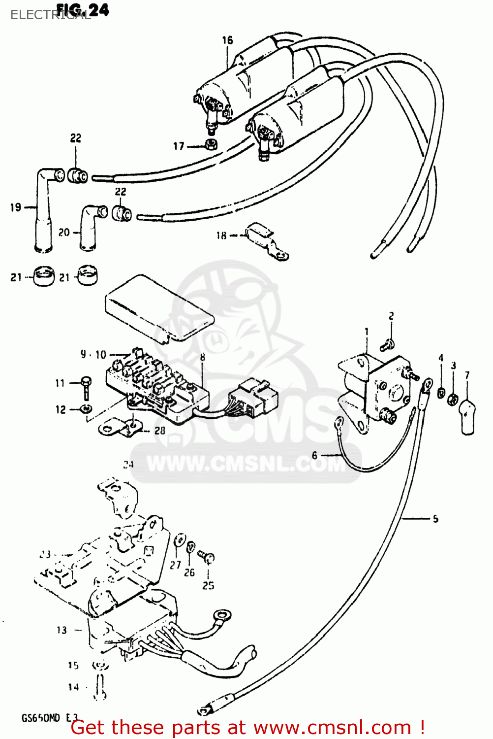 Suzuki GS650M 1983 (D) USA (E03) ELECTRICAL - buy original ELECTRICAL ...