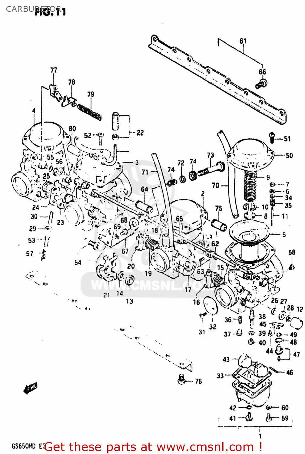 CARBURETOR GS650M 1983 (D) USA (E03)