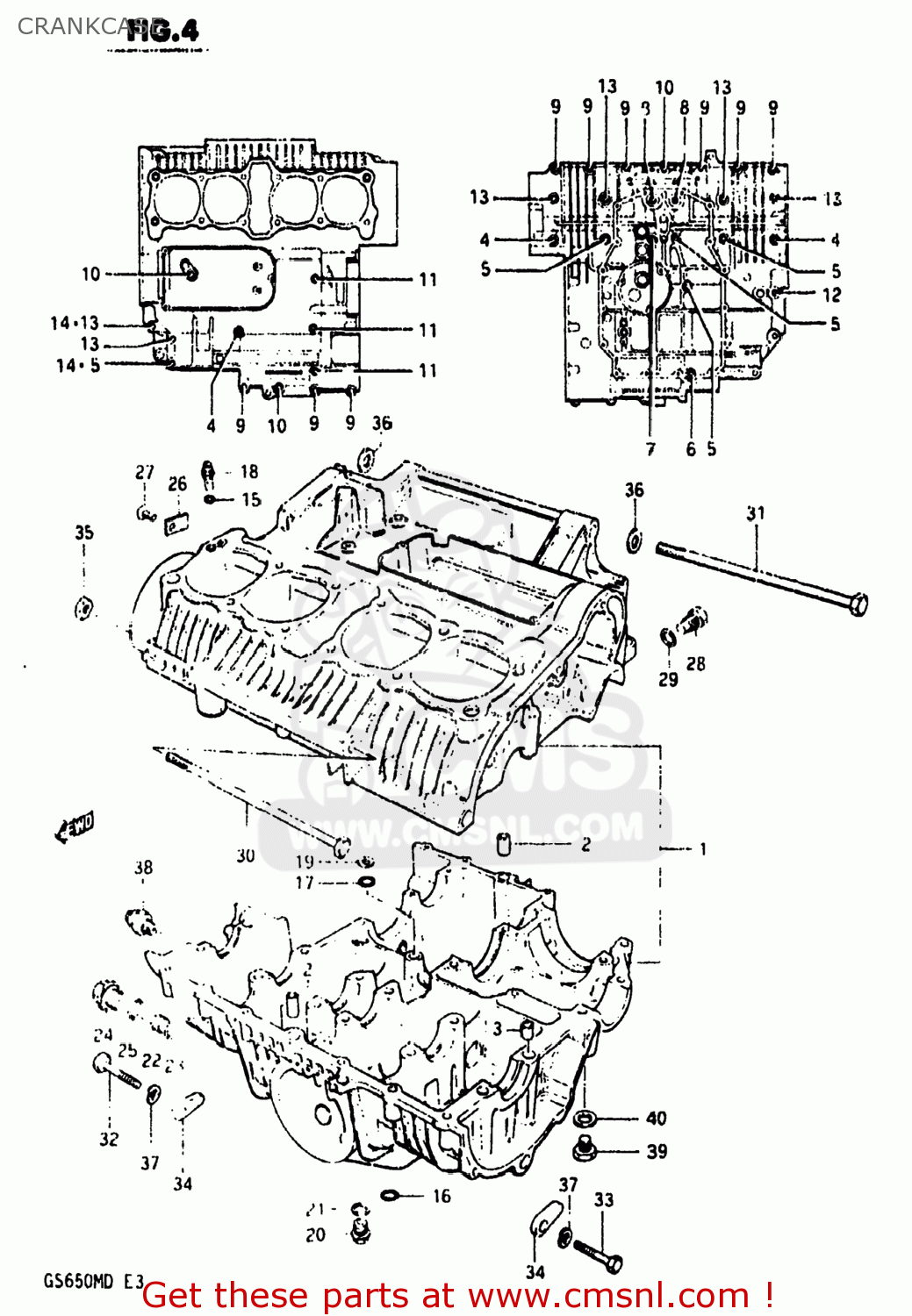CRANKCASE GS650M 1983 (D) USA (E03)