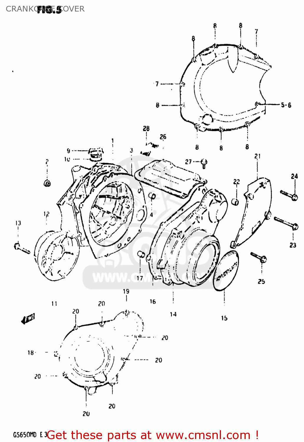 CRANKCASE COVER GS650M 1983 (D) USA (E03)