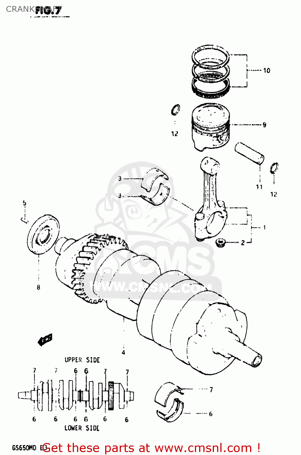 CRANKSHAFT GS650M 1983 (D) USA (E03)