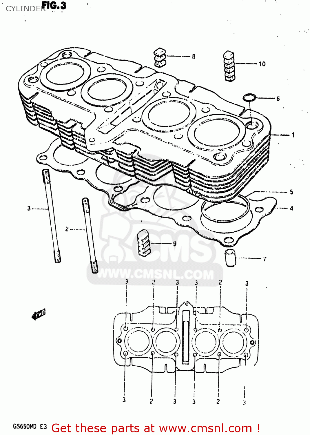 CYLINDER GS650M 1983 (D) USA (E03)