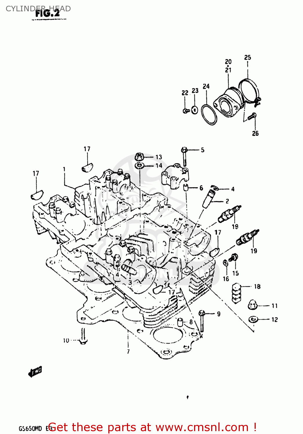 CYLINDER HEAD GS650M 1983 (D) USA (E03)