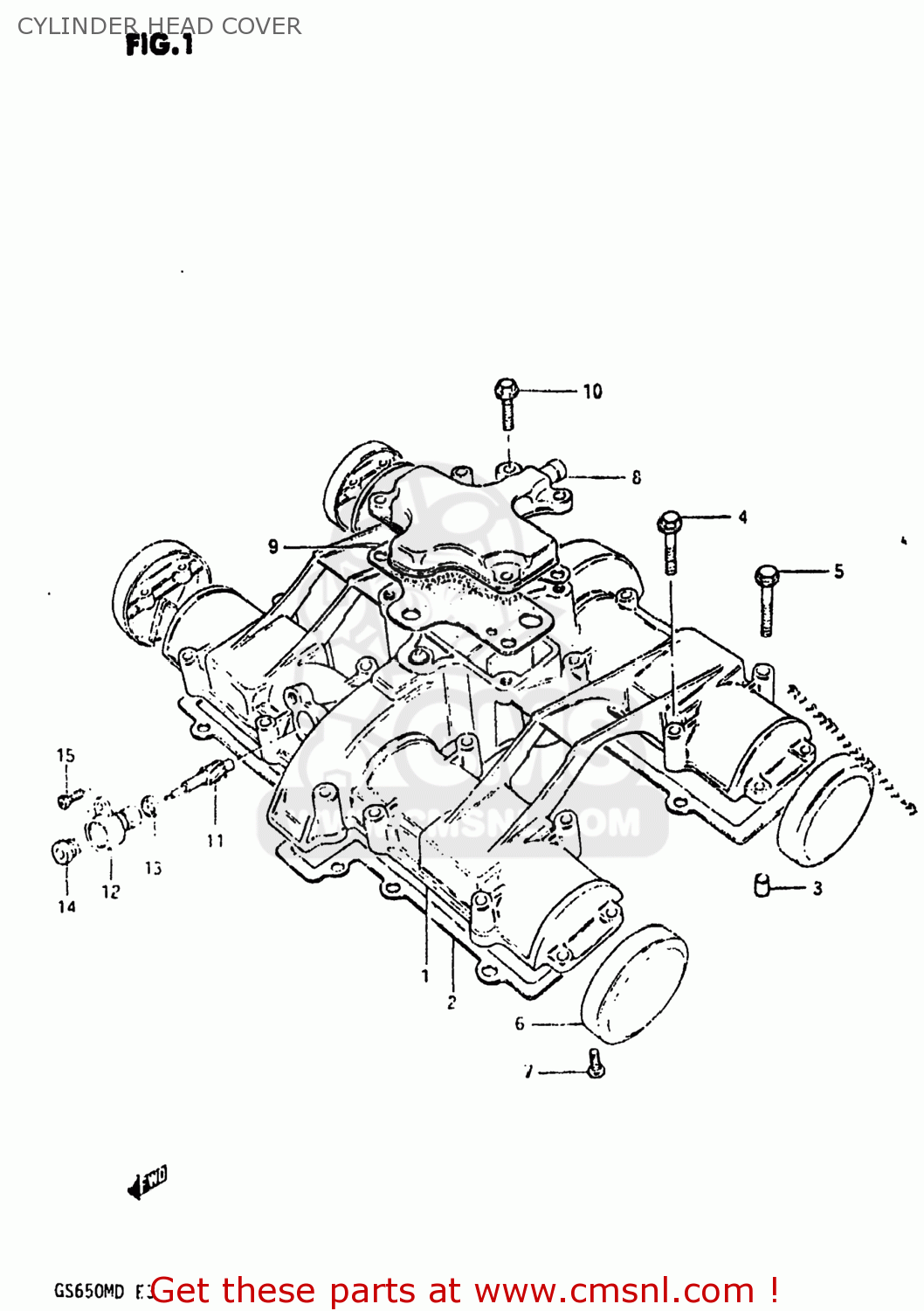CYLINDER HEAD COVER GS650M 1983 (D) USA (E03)