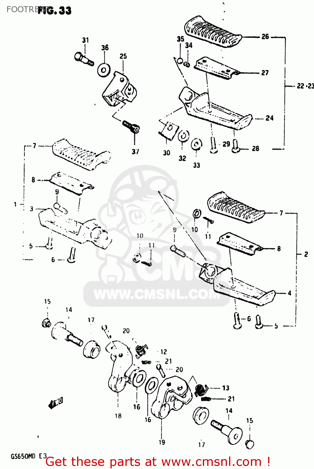 FOOTREST GS650M 1983 (D) USA (E03)