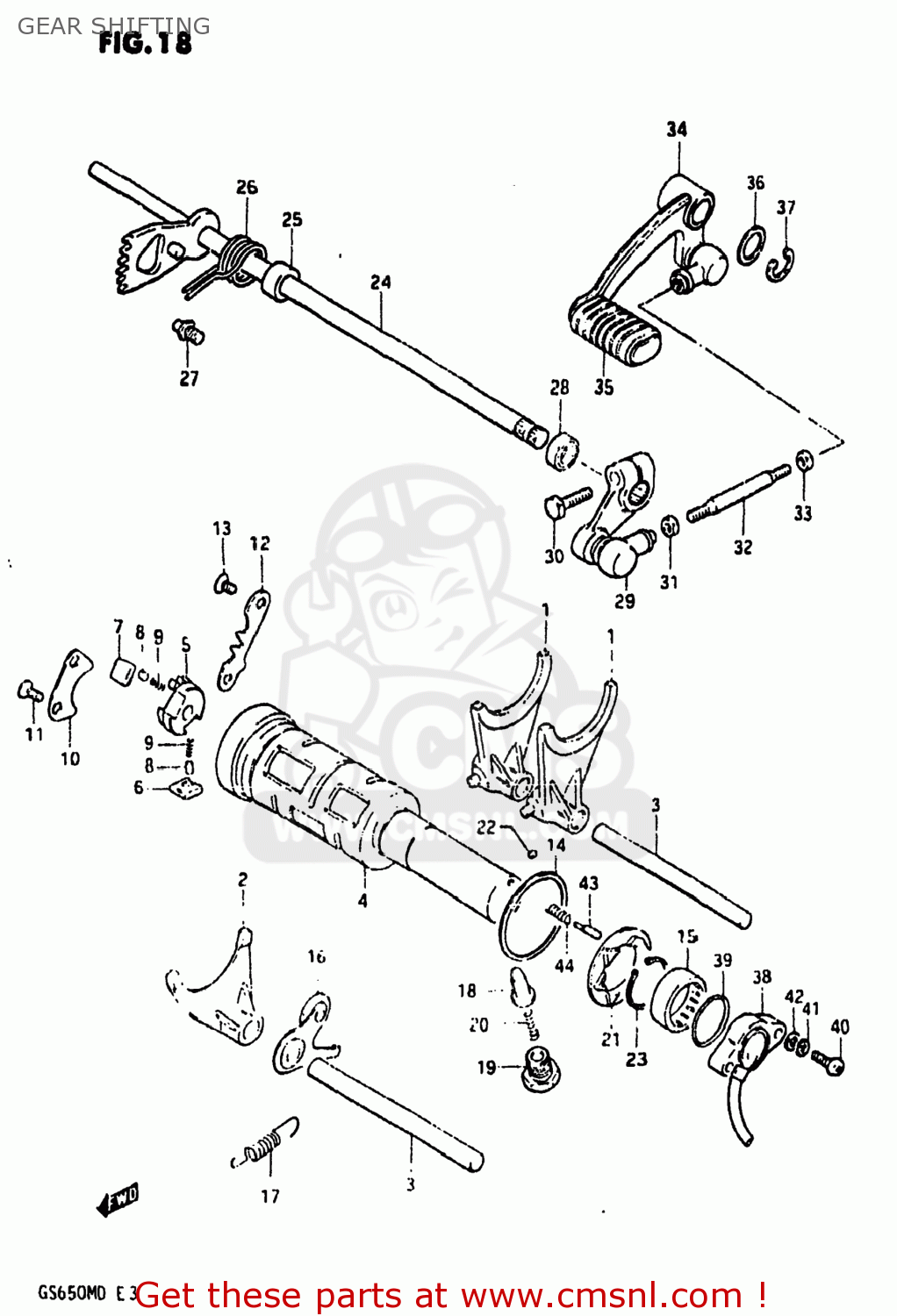 GEAR SHIFTING GS650M 1983 (D) USA (E03)