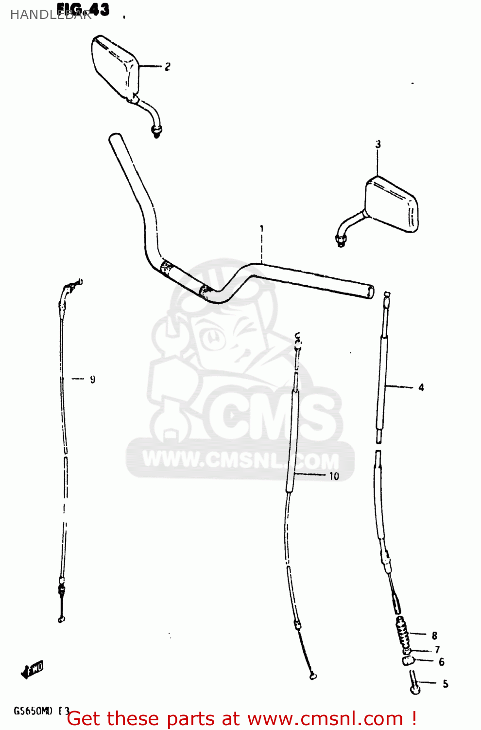 HANDLEBAR GS650M 1983 (D) USA (E03)