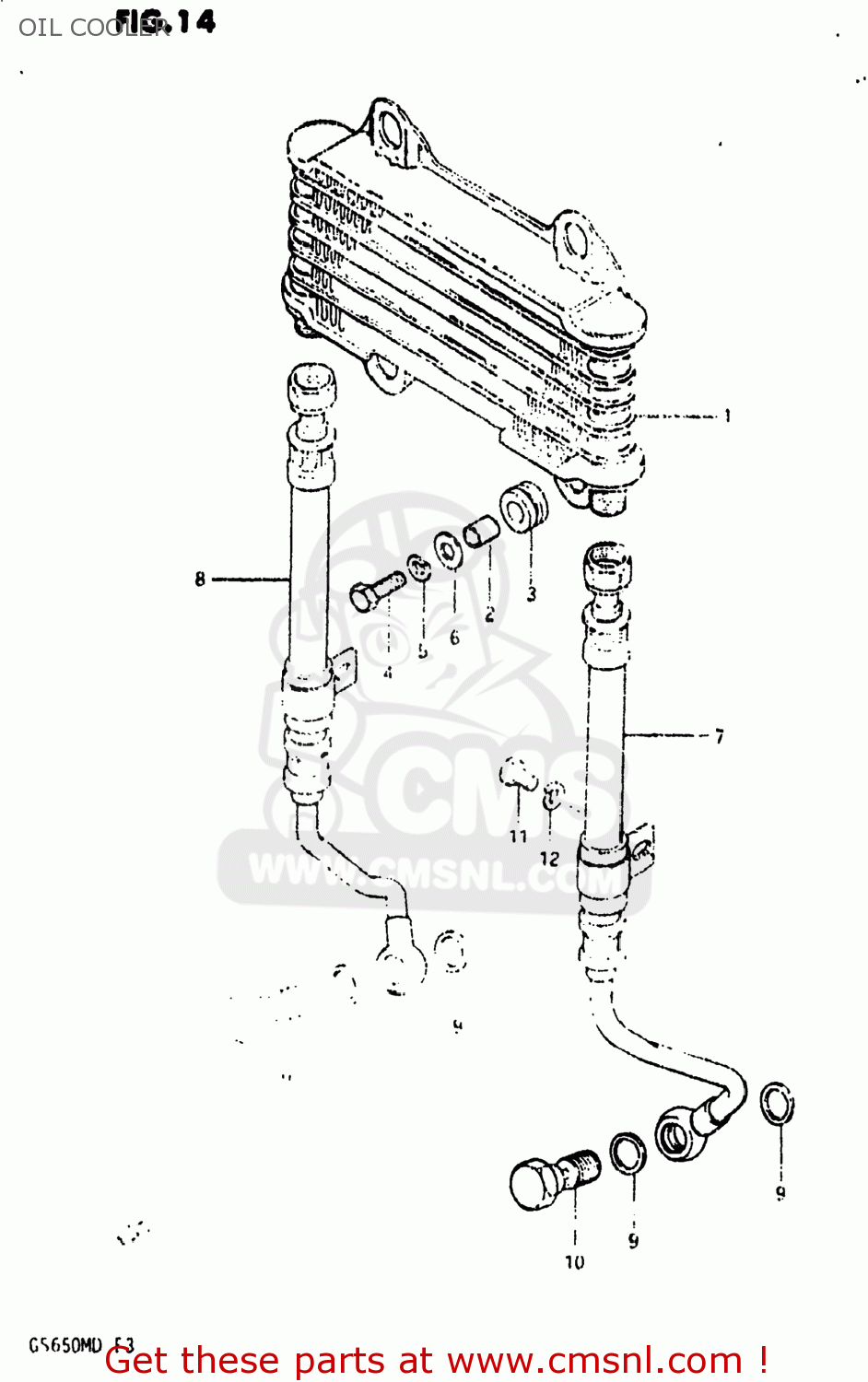 OIL COOLER GS650M 1983 (D) USA (E03)