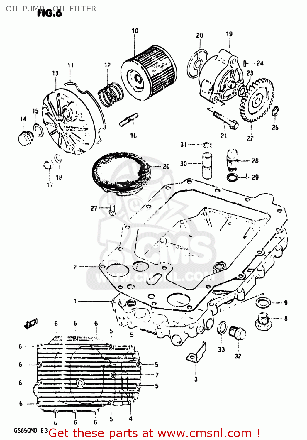 OIL PUMP - OIL FILTER GS650M 1983 (D) USA (E03)
