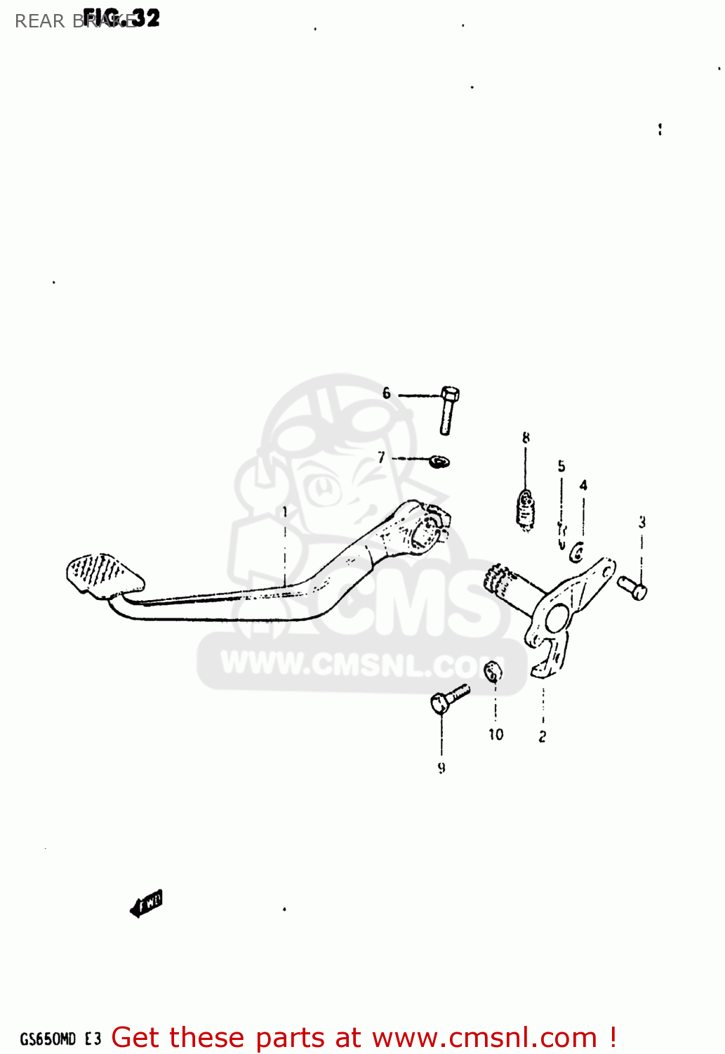 REAR BRAKE GS650M 1983 (D) USA (E03)