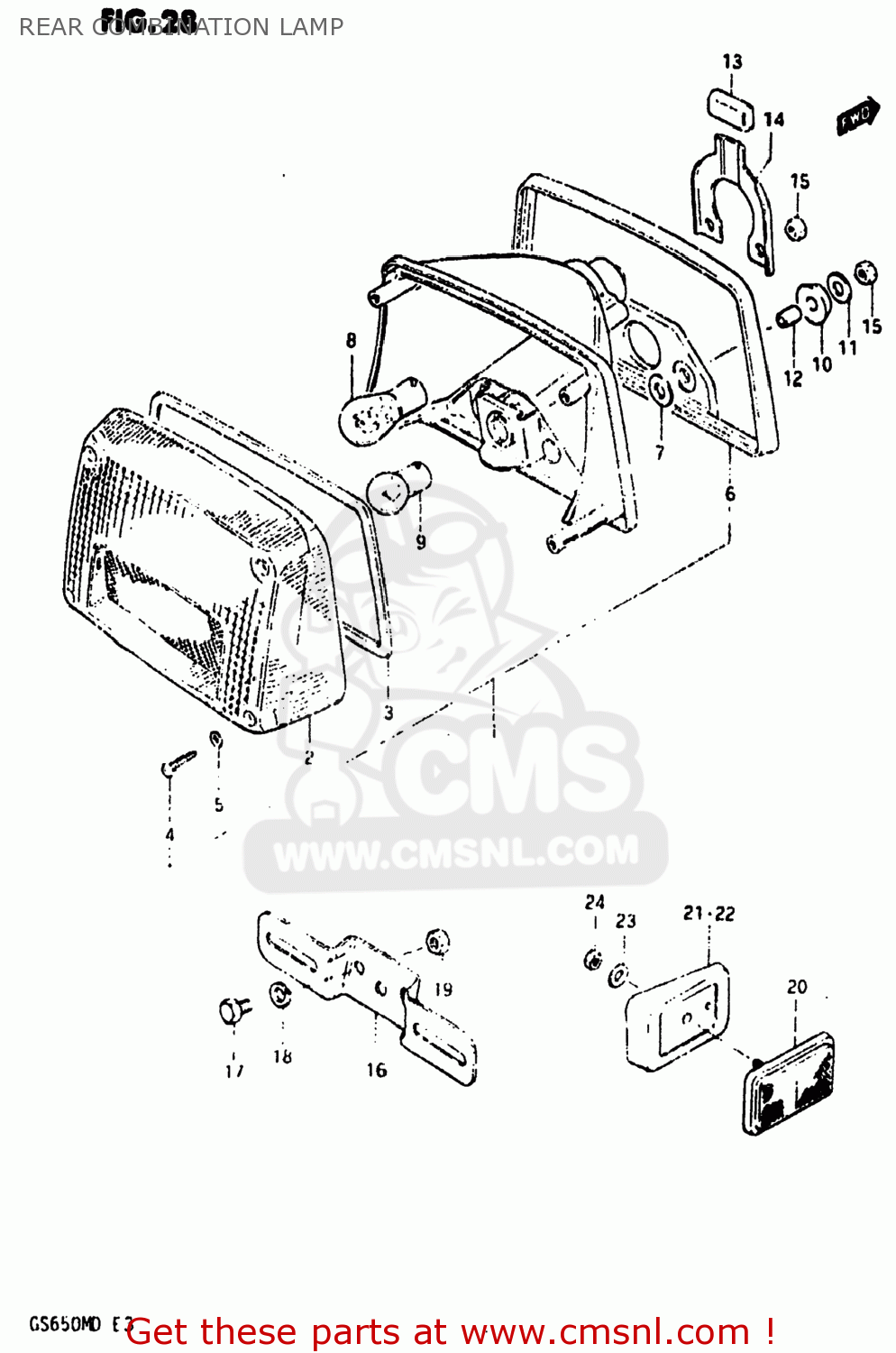 REAR COMBINATION LAMP GS650M 1983 (D) USA (E03)