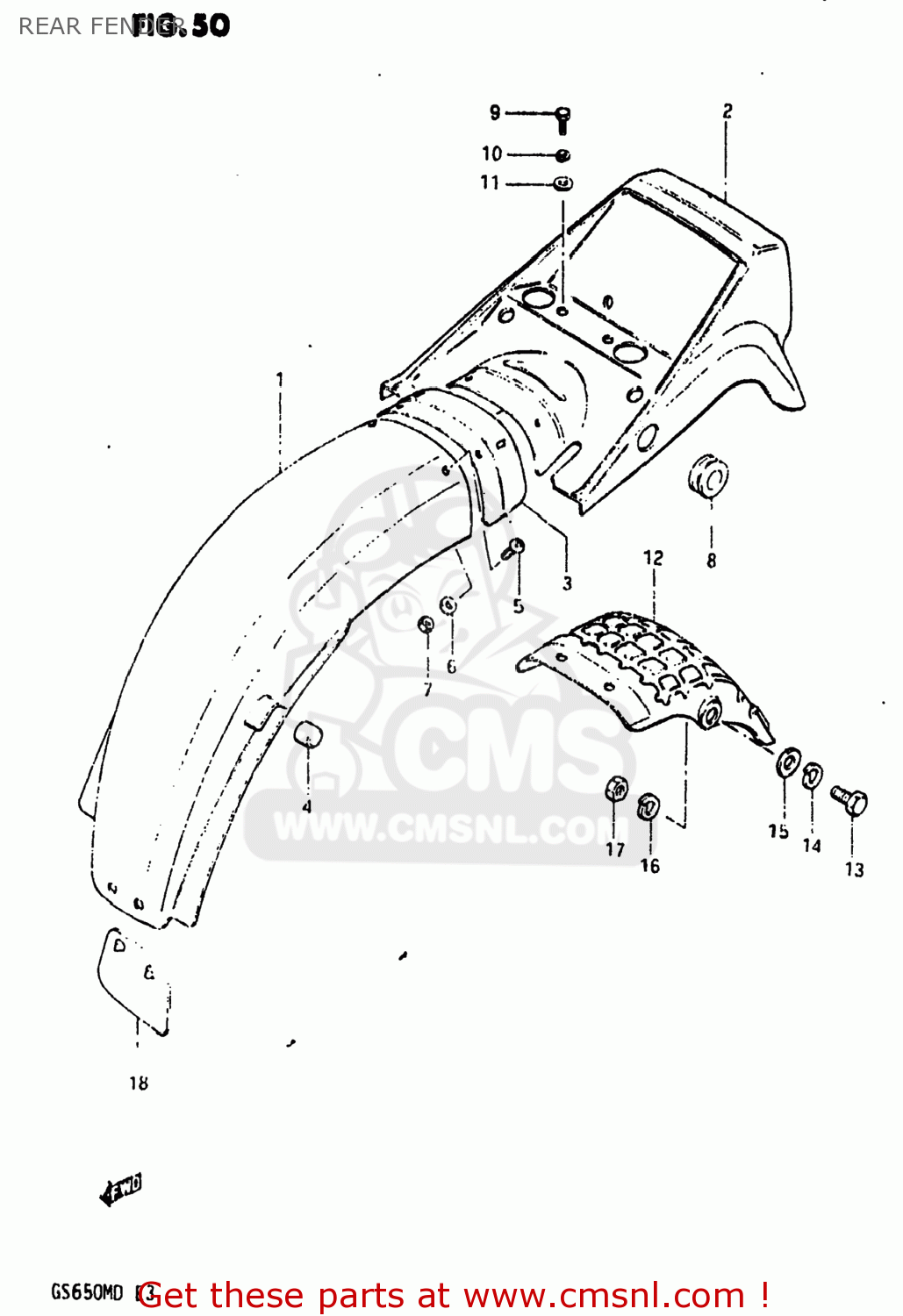 REAR FENDER GS650M 1983 (D) USA (E03)
