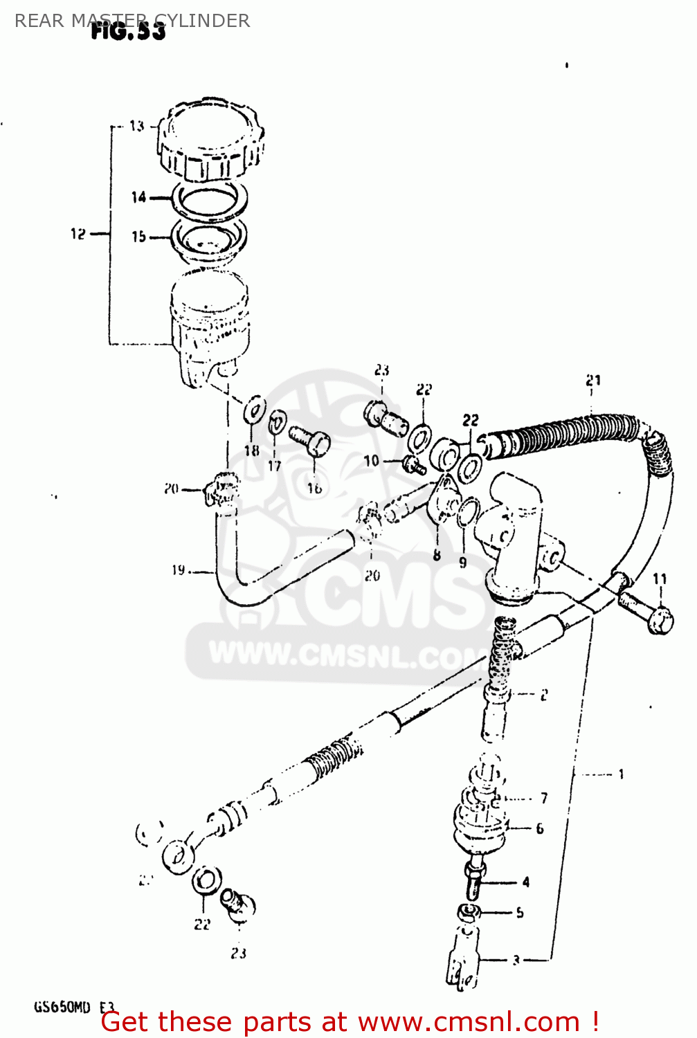 REAR MASTER CYLINDER GS650M 1983 (D) USA (E03)