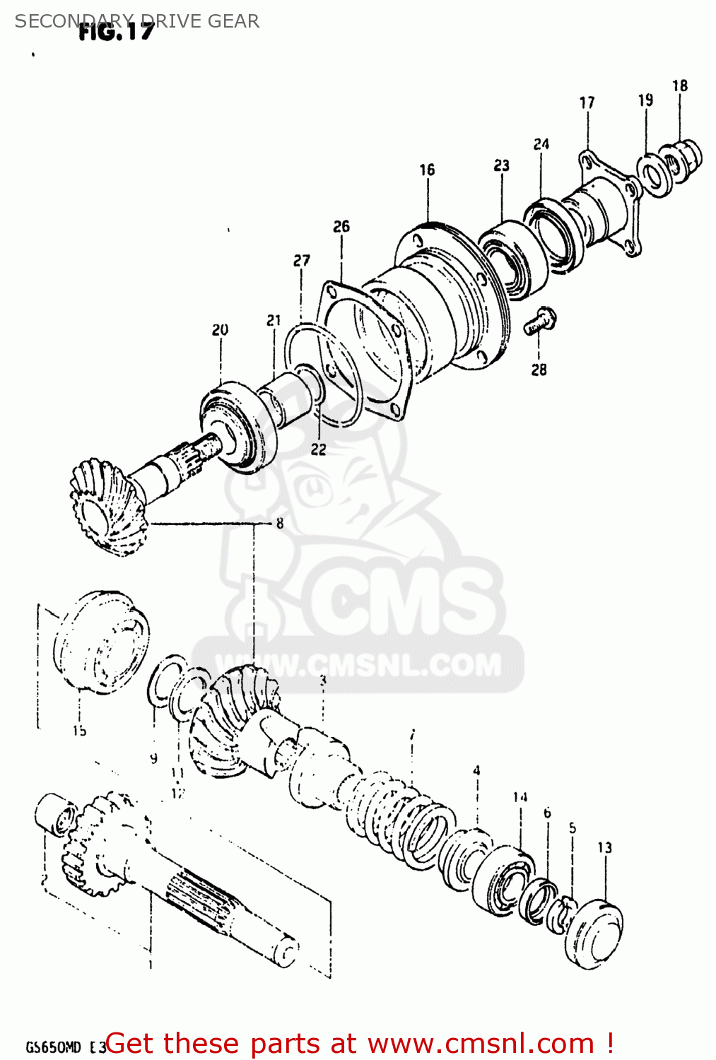 SECONDARY DRIVE GEAR GS650M 1983 (D) USA (E03)