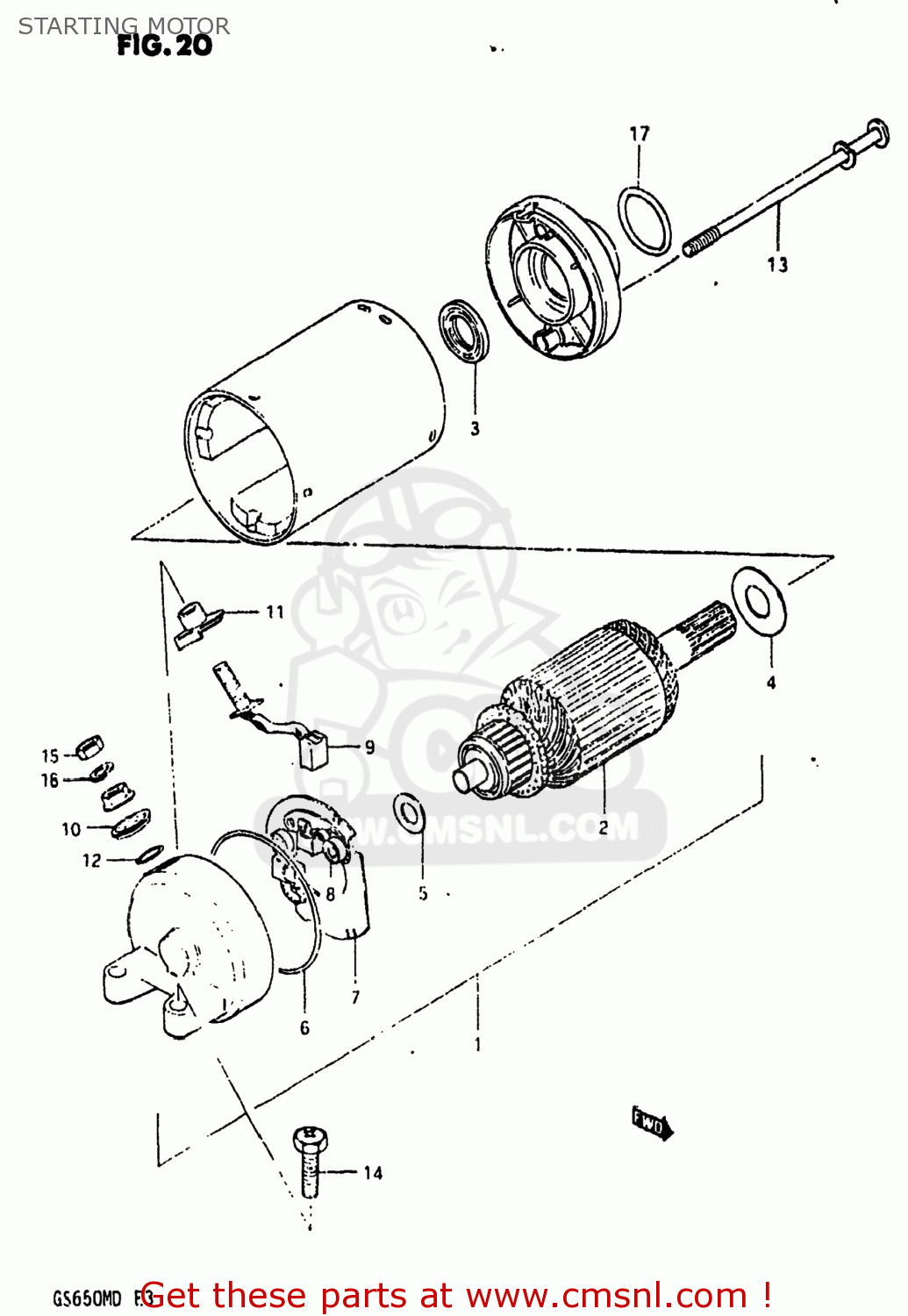 STARTING MOTOR GS650M 1983 (D) USA (E03)