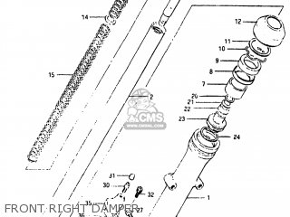 FRONT RIGHT DAMPER - GS650M 1983 (D) USA (E03)