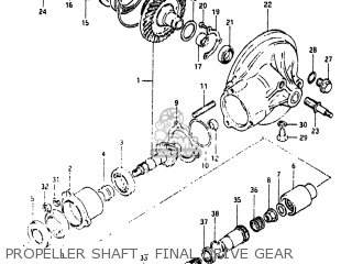 PROPELLER SHAFT - FINAL DRIVE GEAR - GS650M 1983 (D) USA (E03)