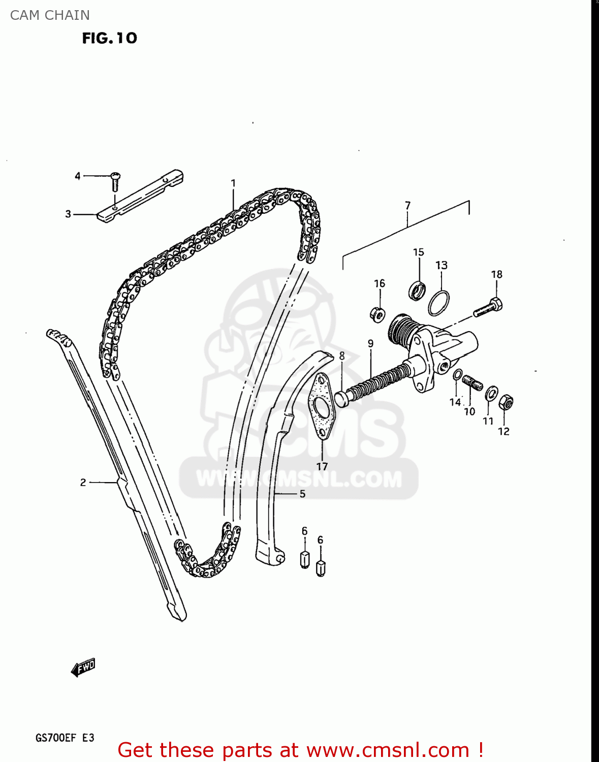 CAM CHAIN GS700E 1985 (F) USA (E03)