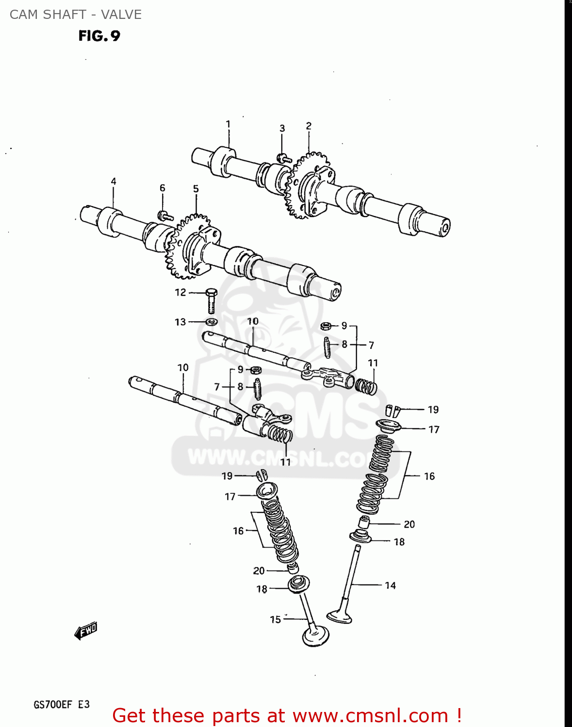 CAM SHAFT - VALVE GS700E 1985 (F) USA (E03)