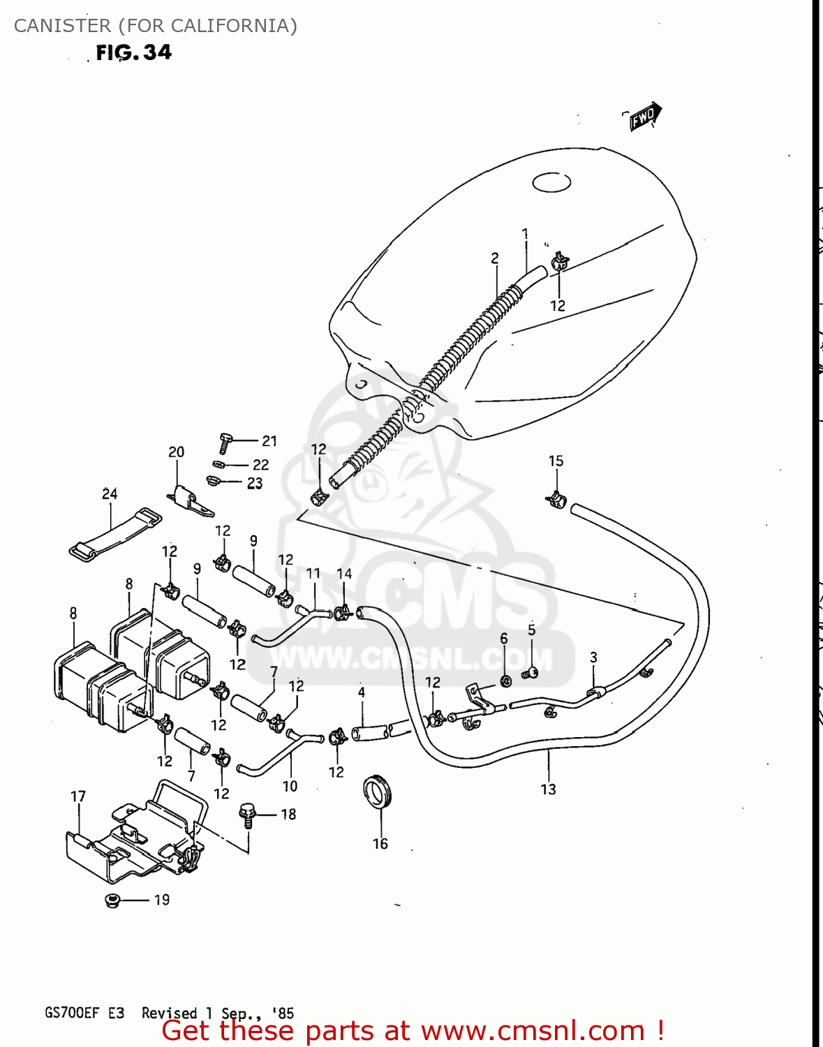 CANISTER (FOR CALIFORNIA) GS700E 1985 (F) USA (E03)