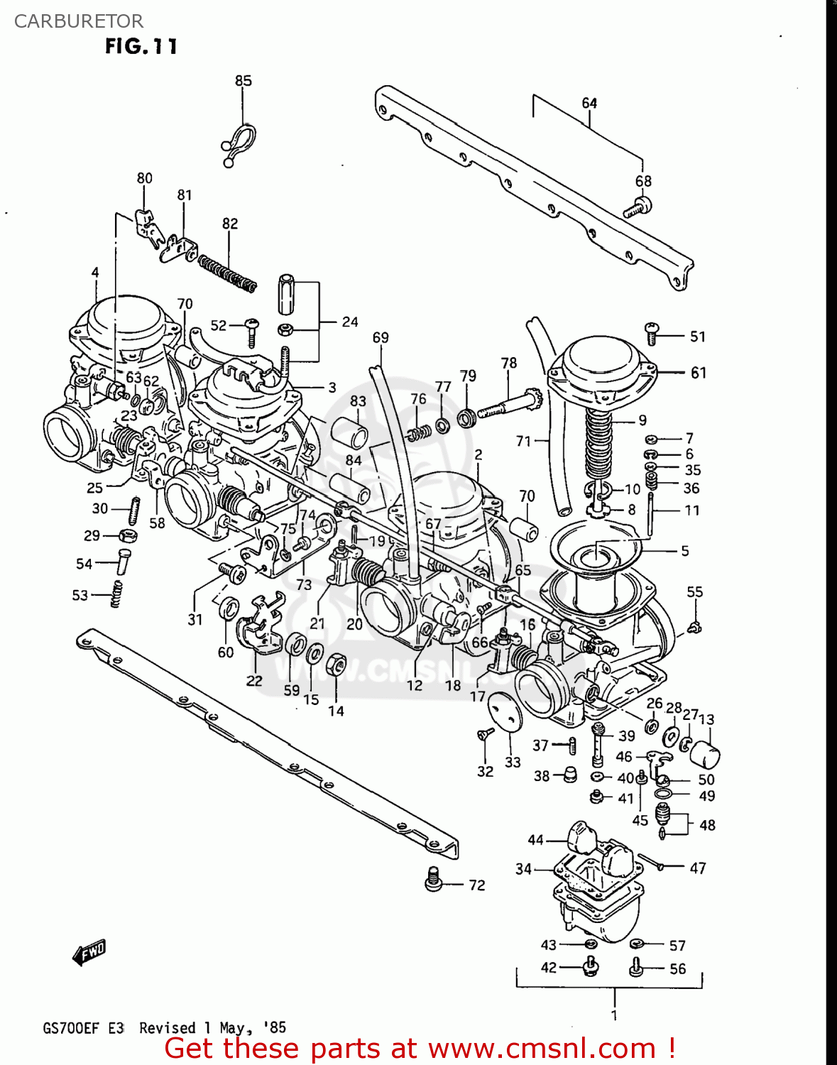 CARBURETOR GS700E 1985 (F) USA (E03)