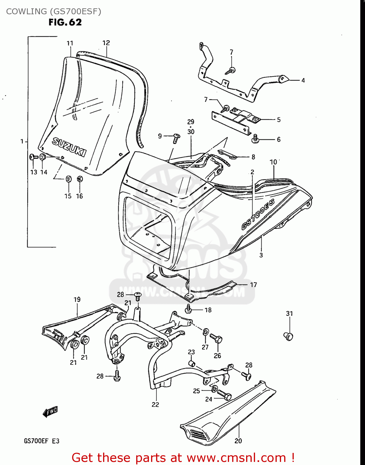 COWLING (GS700ESF) GS700E 1985 (F) USA (E03)