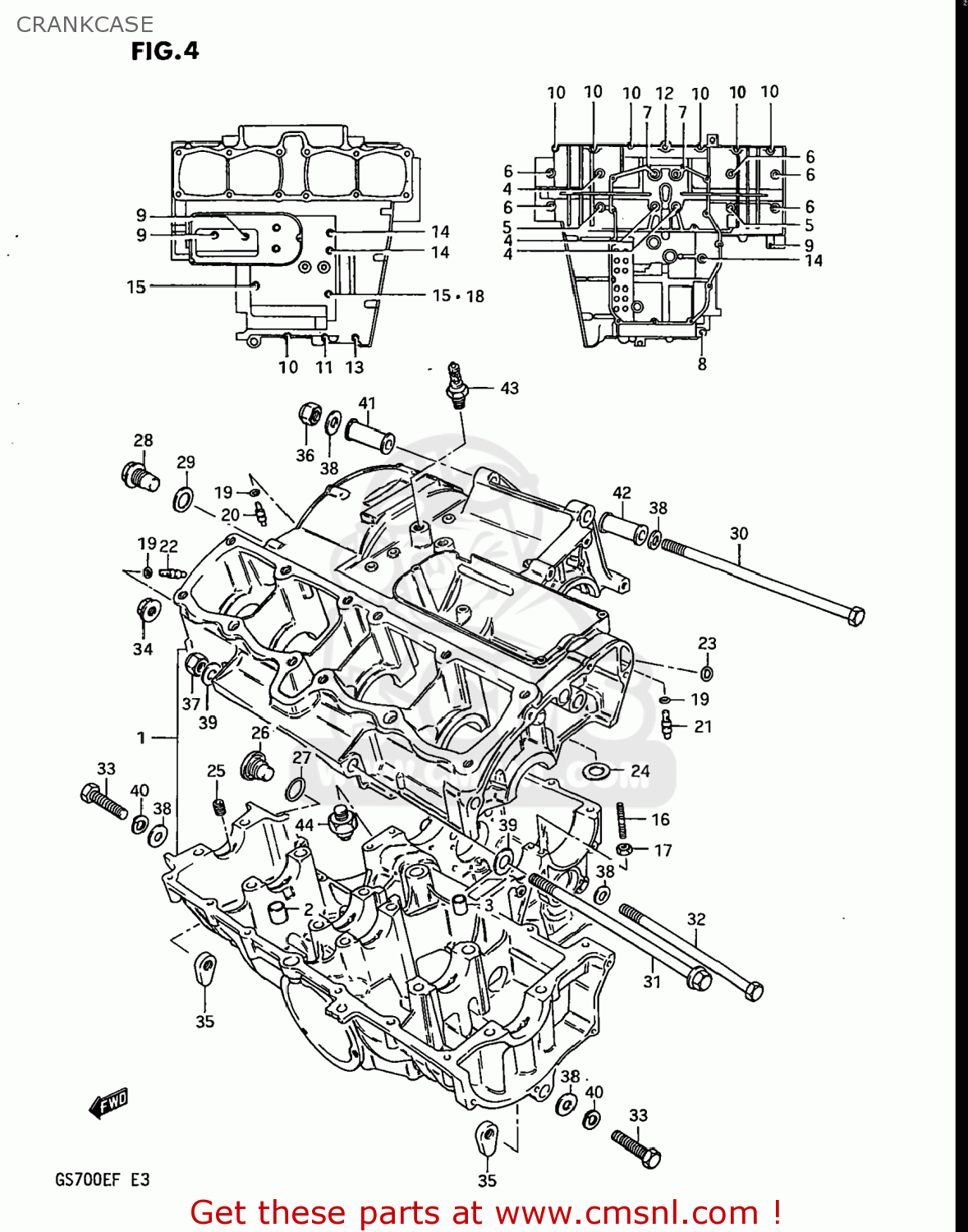 CRANKCASE GS700E 1985 (F) USA (E03)