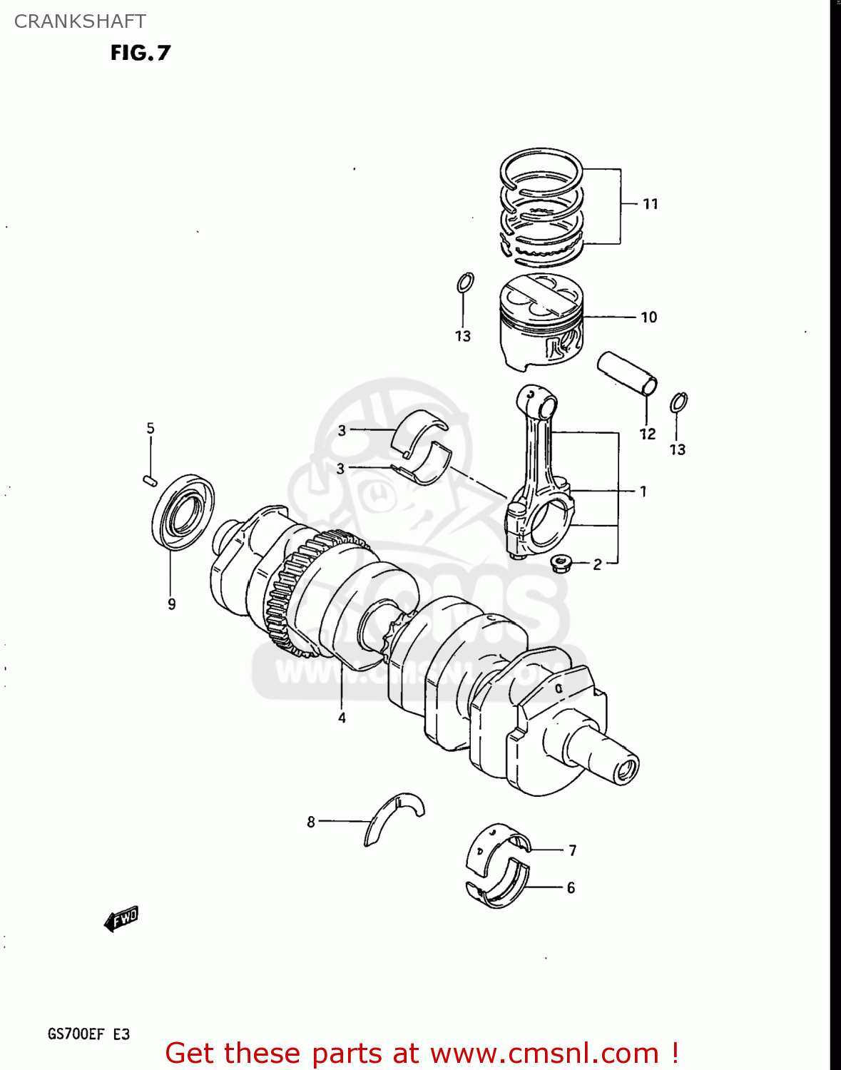 CRANKSHAFT GS700E 1985 (F) USA (E03)